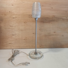 PLAFONIERA DAMASCO LAMPADA TAVOLO STELO 30 CM SATINATO VETRO CRISTALLO TRASPARENTE G9 - VETRERIA VISTOSI LTDAMASP30TON product photo