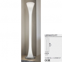 LAMPADA TERRA PIANTANA LEPANTO VETRO BIANCO 180 X 34 CM - VETRERIA VISTOSI PTLEPANBCNIFL product photo