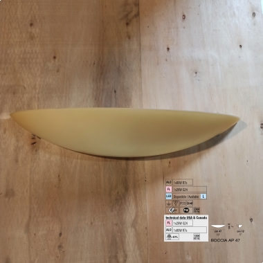 PLAFONIERA BOCCIA APPLIQUE LAMPADA PARETE 47CM VETRO TOPAZIO ALO R7S - VETRERIA VISTOSI APBOCCI47TO product photo Photo 01 3XL