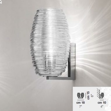 LAMPADA PARETE APPLIQUE DAMASCO G9 TRASPARENTE - VETRERIA VISTOSI APDAMASP2ATON product photo Photo 01 3XL