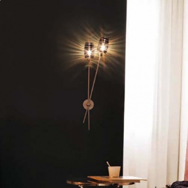 PLAFONIERA DAMASCO APPLIQUE NIKEL VETRO TOPAZIO 2XG9 - VETRERIA VISTOSI APDAMASP2BTON product photo Photo 02 3XL