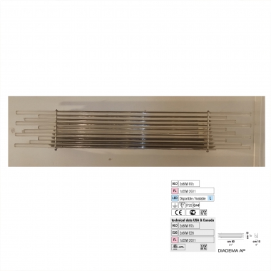 PLAFONIERA DIADEMA APPLIQUE LAMPADA PARETE CRISTALLI TRASPARENTI 80CM FLUO 1 X 55 W BASE CROMO - VETRERIA VISTOSI APDIADECRCRFL product photo Photo 01 3XL