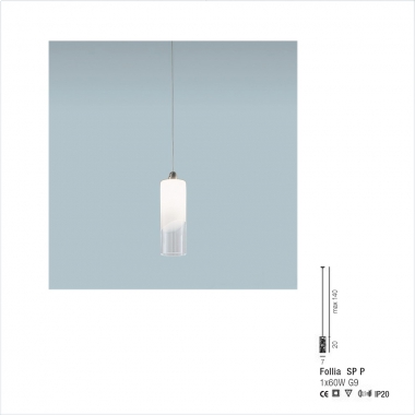 PLAFONIERA LIO SOSPENSIONE 1 PICCOLA CROMO - VETRERIA VISTOSI SPLIO1PNI product photo Photo 01 3XL