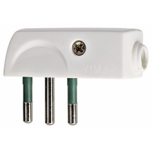 SPINA VOLANTE ELETTRICA 2P+T 10A SPA11 90° BIANCO - VIMAR 00206.B product photo