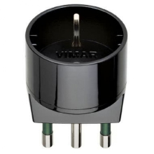 ADATTATORE PRESA SHUKO TEDESCA SPINA GRANDE 16A S17 + P30 NERO - VIMAR 00303 product photo