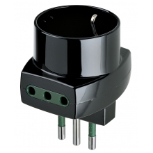 ADATTATORE TRIPLO CON SHUKO SPINA PICCOLA NERO - VIMAR 00322 product photo