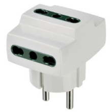 ADATTATORE TRIPLO PRESE BIPASSO SPINA SHUKO S31+3P17/11 BIANCO - VIMAR 00324.B product photo