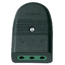 1023 - Vimar Spine e prese Presa 2P+T 10A P11 assiale nero - VIMAR 01023 product photo