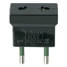 ADATTATORE  PRESA EURO AMERICANA SPINA ITALIANA S10 NERO - VIMAR 01352 product photo