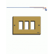 PLACCA 3 POSTI ALLUMINIO C/VITI OTTONE SERIE 8000 - VIMAR 08537.OT product photo