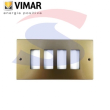 PLACCA 4 POSTI ALLUMINIO C/VITI BRONZO SERIE 8000 - VIMAR 08538.BR product photo