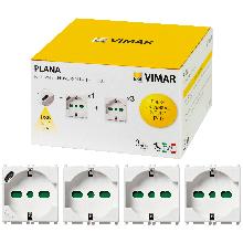 Kit 3 prese P40 + 1 P40 con USB C Plana - VIMAR 0K14210 product photo