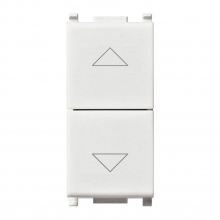 PULSANTE COMMUTATORE 2 TASTI COMANDO SERRANDE SERIE PLANA BIANCO - VIMAR 14060 product photo