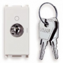 PULSANTE 2P NO 16A + CHIAVE BIANCO SERIE PLANA - VIMAR 14087 product photo