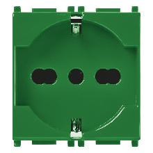 PRESA 2P+T 16A UNIV. ANTIBATTERICO VERDE - VIMAR 14210.AB.V - VIMAR 14210.AB.V product photo