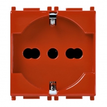 PRESA UNIVERSALE 2P+T 16A ROSSA SERIE PLANA - VIMAR 14210.R product photo