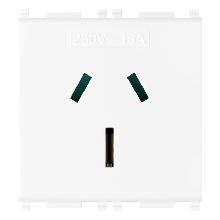 PLANA-PRESA SICURY 2P+T 15A STD.AUSTRALIA BIANCO - VIMAR 14262 - VIMAR 14262 product photo