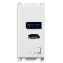 ALIMENTATORE USB A+C 15W 5V 1M BIANCO - VIMAR 14292.AC.15 - VIMAR 14292.AC.15 product photo