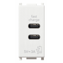 ALIMENTATORE USB C+C 5V 3A 1 MODULO BIANCO SERIE PLANA - VIMAR 14292.CC product photo