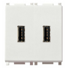 UNITA' DI ALIMENTAZIONE USB 5V 1A 2 MODULI BIANCO SERIE PLANA - VIMAR 14293 product photo