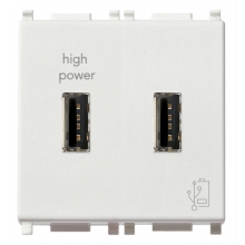 UNITA DI ALIMENTAZIONE USB 5V 2,1A 2 MODULI BIANCO SERIE PLANA - VIMAR 14295 product photo
