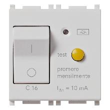 PLANA-INT. MTDIFF.1P+N C16 10MA 1,5KA SILVER - VIMAR 14411.16.SL - VIMAR 14411.16.SL product photo