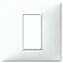 PLACCA 1 POSTO PER SCATOLA TONDA VIMAR PLANA COLORE BIANCO - VIMAR 14641.01 product photo