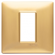 PLACCA 1 POSTO PER SCATOLA TONDA VIMAR PLANA COLORE ORO OPACO - VIMAR 14641.25 product photo