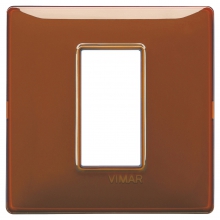PLACCA 1 POSTO PER SCATOLA TONDA VIMAR PLANA COLORE REFLEX TABACCO - VIMAR 14641/49 product photo