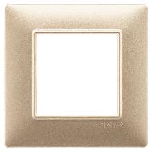 PLACCA 2 MODULI CHAMPAGNE OPACO - VIMAR 14642.22 product photo