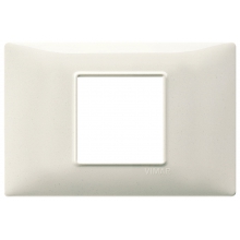 PLACCA PLANA 2 MODULI CENTRALI TECNOPOLIMERO BIANCO GRANITO - VIMAR 14652.06 product photo