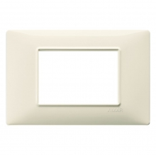 PLACCA 3 MODULI SERIE PLANA COLORE BEIGE - VIMAR 14653.03 product photo