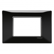 PLACCA 3 MODULI SERIE PLANA COLORE NERO - VIMAR 14653.05 product photo