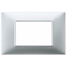 PLACCA 3 MODULI SERIE PLANA COLORE ARGENTO OPACO - VIMAR 14653.20 product photo