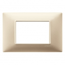 PLACCA 3 MODULI SERIE PLANA COLORE CHAMPAGNE OPACO - VIMAR 14653.22 product photo