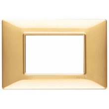 PLACCA 3 MODULI SERIE PLANA COLORE ORO LUCIDO - VIMAR 14653.24 product photo