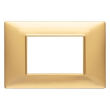 PLACCA 3 MODULI ORO OPACO VIMAR PLANA 14653.25 - VIMAR 14653.25 product photo