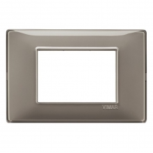 PLACCA 3 MODULI SERIE PLANA COLORE REFLEX CENERE - VIMAR 14653.40 product photo