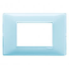 PLACCA 3 MODULI SERIE PLANA COLORE REFLEX ACQUA - VIMAR 14653.45 product photo