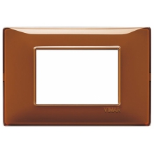 PLACCA 3 MODULI SERIE PLANA COLORE  REFLEX TABACCO - VIMAR 14653.49 product photo