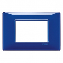 PLACCA 3 MODULI SERIE PLANA COLORE REFLEX ZAFFIRO - VIMAR 14653.50 product photo