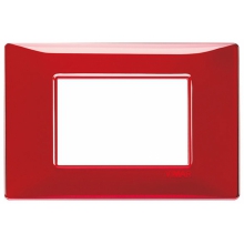 PLACCA 3 MODULI SERIE PLANA COLORE REFLEX RUBINO - VIMAR 14653.51 product photo