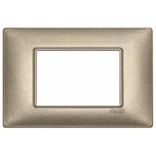 PLACCA 3 MODULI SERIE PLANA COLORE BRONZO METALLIZZATO - VIMAR 14653.70 product photo