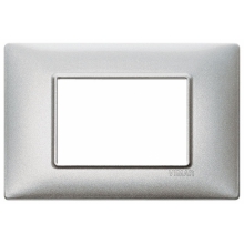 PLACCA 3 MODULI SERIE PLANA COLORE ARGENTO METALLIZZATO - VIMAR 14653.71 product photo