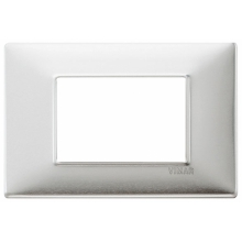 PLACCA 3 MODULI SERIE PLANA COLORE ALLUMINIO SPAZZOLATO - VIMAR 14653.81 product photo