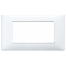 PLACCA 4 MODULI SERIE PLANA COLORE BIANCO - VIMAR 14654.01 product photo