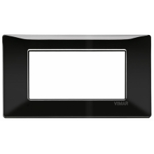 PLACCA 4 MODULI SERIE PLANA COLORE NERO - VIMAR 14654.05 product photo