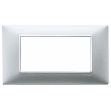 PLACCA 4 MODULI SERIE PLANA COLORE ARGENTO OPACO - VIMAR 14654.20 product photo