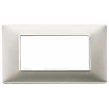 PLACCA 4 MODULI SERIE PLANA COLORE NICHEL OPACO - VIMAR 14654.21 product photo