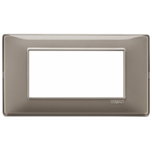 PLACCA 4 MODULI SERIE PLANA COLORE REFLEX CENERE - VIMAR 14654.40 product photo